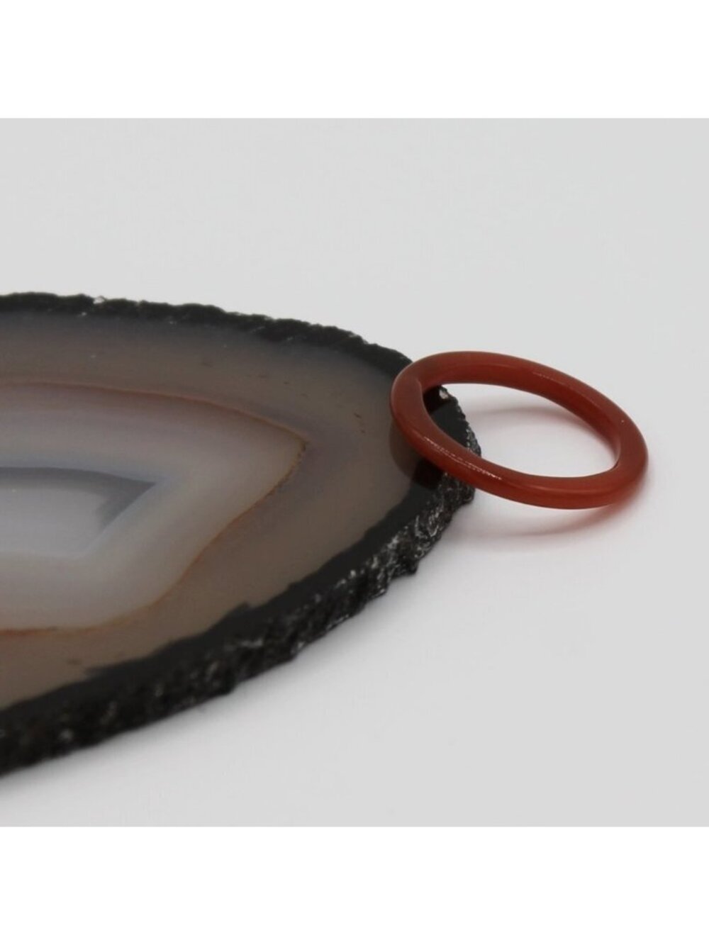 Ring natural dark orange stone 2.5mm - Picture 2 of 7